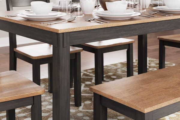 Gesthaven Dining Table with 4 Chairs and Bench (Set of 6) Sale