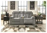 Mitchiner Reclining Loveseat with Console Sale