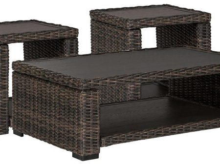 Grasson Lane Outdoor Occasional Table Set For Cheap