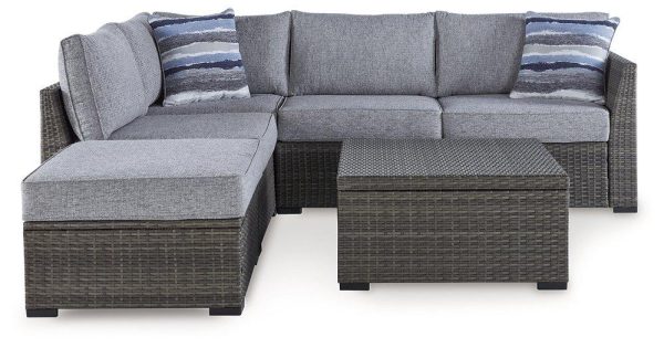 Petal Road Outdoor Loveseat Sectional Ottoman Table Set (Set of 4) Fashion