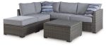 Petal Road Outdoor Loveseat Sectional Ottoman Table Set (Set of 4) Fashion