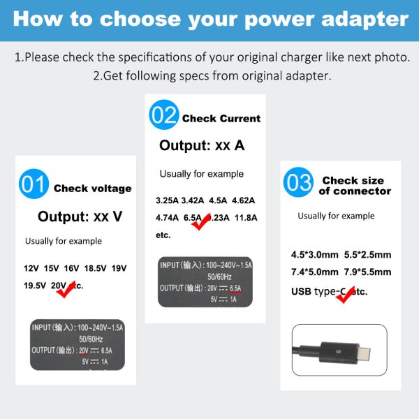 20V 6.5A 130W USB Type-C AC Adapter Laptop Charger For Dell Latitude 7370 For XPS 15 17 series Sale