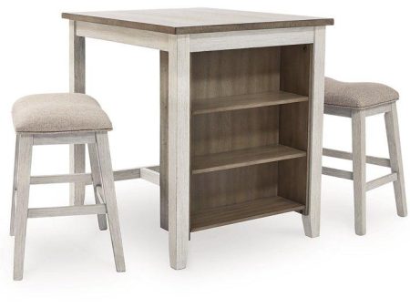 Skempton Counter Height Dining Table and Bar Stools (Set of 3) For Sale