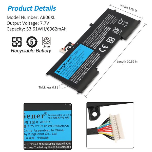 Kingsener AB06XL Laptop Battery For HP Envy 13 2017 13-AD019TU AD022TU AD023TU AD024TU AD025TU AD026TU AD027TU Series Online Sale