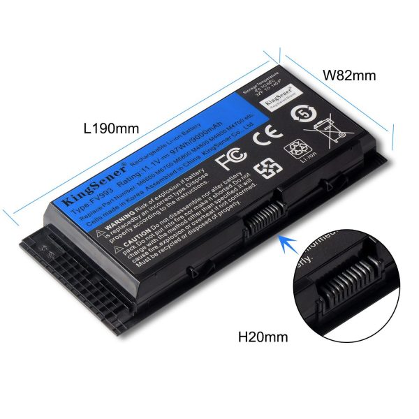 US warehouse KingSener FV993 Laptop Battery Replacement For DELL Precision M6600 M6700 M6800 M4800 M4600 M4700 FJJ4W PG6RC R7PND OTN1K5 11.1V 97WH Fashion