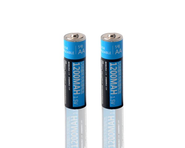 KingSener 2PCS Lot 1.5V AA 1200mAh li-polymer li-po USB rechargeable battery lithium li-ion usb battery USB cable pack Discount