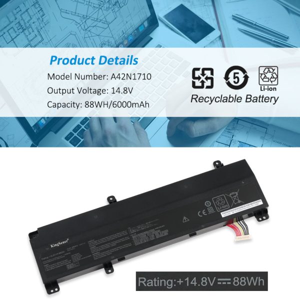 KingSener A42N1710 Laptop Battery for ASUS Rog Strix GL702VI GL702VI-1A GL702VI-BA004R GL702VI-BA007T GL702VI-BA012T GL702VI-BA014T Series Online