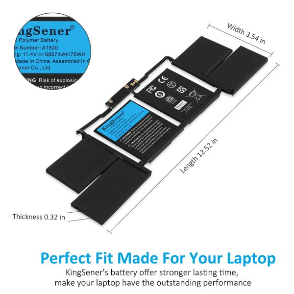 Kingsener A1820 Battery For Apple MacBook Pro 15 inch A1707 2016 2017 Series (Only) Pro Core i7 inch 2.6 2.7 15 inch  Touch Late 2016 Online