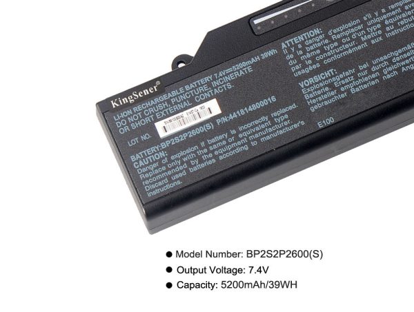 KingSener BP2S2P2600(S) Laptop Battery For Getac E100 Notebook Battery BP2S2P2600(S) P N:441814800016 BP2S2P2050(S)(P) Supply