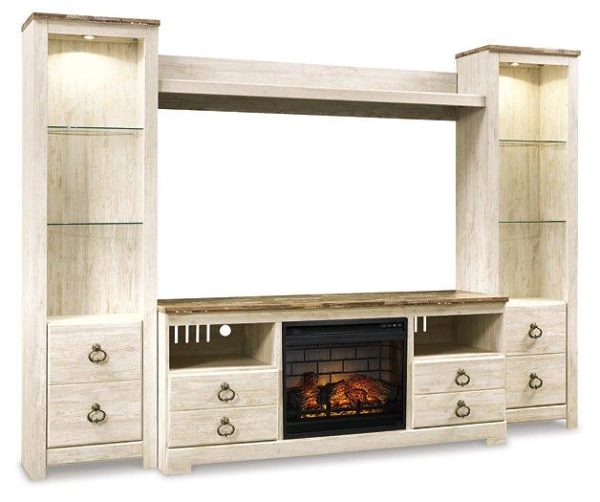 Willowton 4-Piece Entertainment Center with Electric Fireplace Online