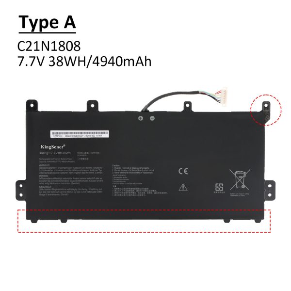 KingSener 38WH C21N1808 0B200-03060000 Laptop Battery For Asus Chromebook C423NA Series Supply