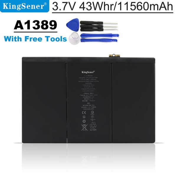 KingSener A1389 Tablet Battery For Apple iPad 3 & iPad 4 A1403 A1416 A1430 A1458 A1459 A1460 3.7V 11560mAh 43Wh Hot on Sale