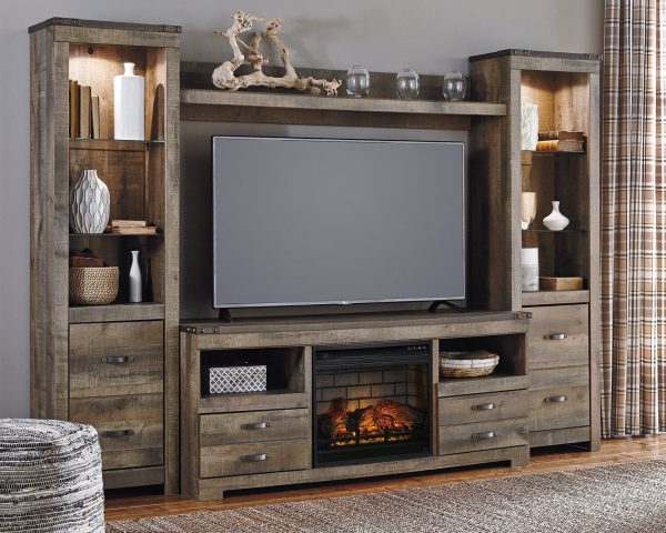 Trinell 4-Piece Entertainment Center with Electric Fireplace Sale