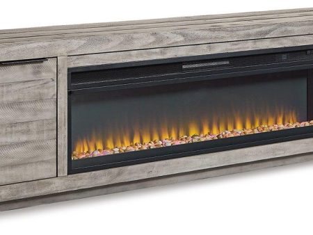 Naydell 92  TV Stand with Electric Fireplace Discount