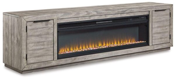 Naydell 92  TV Stand with Electric Fireplace Discount