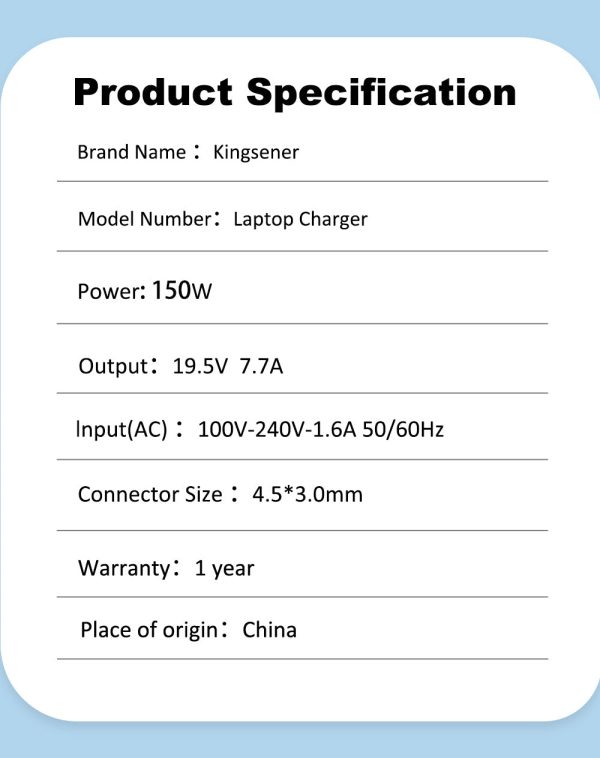 19.5V 7.7A 150W 4.5X3.0mm AC Adapter For HP Power Adapter ZBook 15 15V, For Envy TouchSmart 15 17 Series For Sale