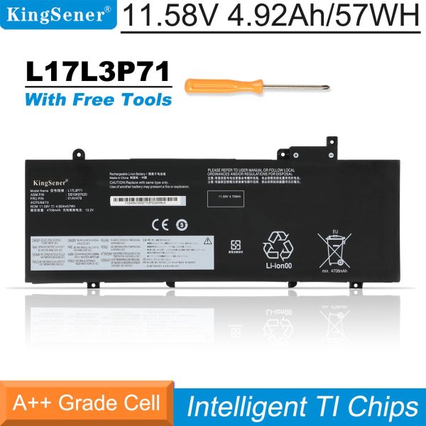 Kingsener L17L3P71 Laptop battery For Lenovo ThinkPad T480S Series L17M3P71 L17M3P72 01AV478 SB10K97620 01AV479 SB10K97621 Sale