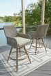 Seton Creek Outdoor Bar Height Barstool with Cushion (Set of 2) Hot on Sale