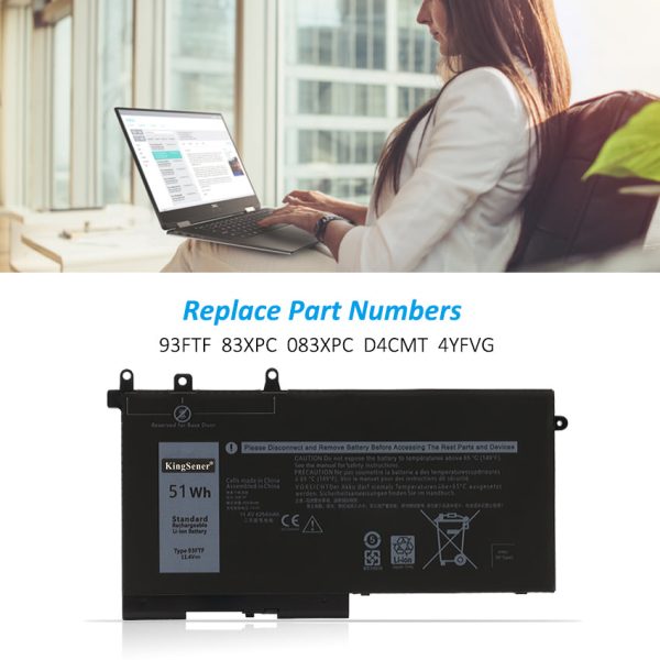 Kingsener 93FTF Laptop Battery Replacement For Dell 5480 5490 5580 5590 5495 5491 M3520 M3530 E5480 E5490 E5580 E5590 Discount