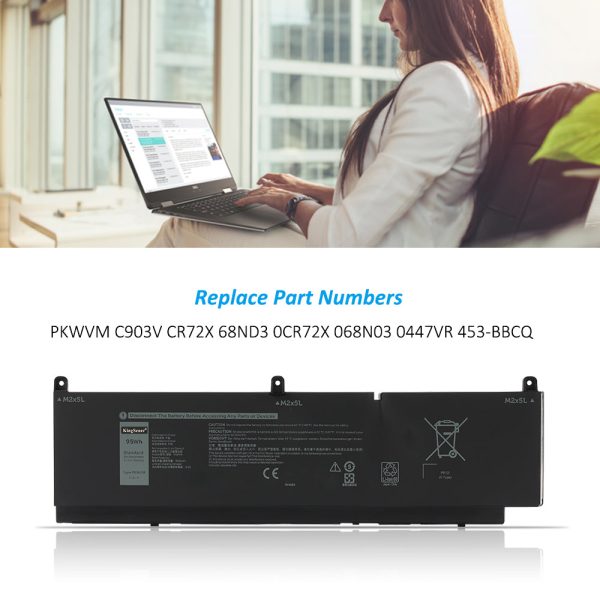 Replacement Battery For Dell Precision 7550 7560 7750 Mobile Workstation Series 11.4V 95WH Hot on Sale