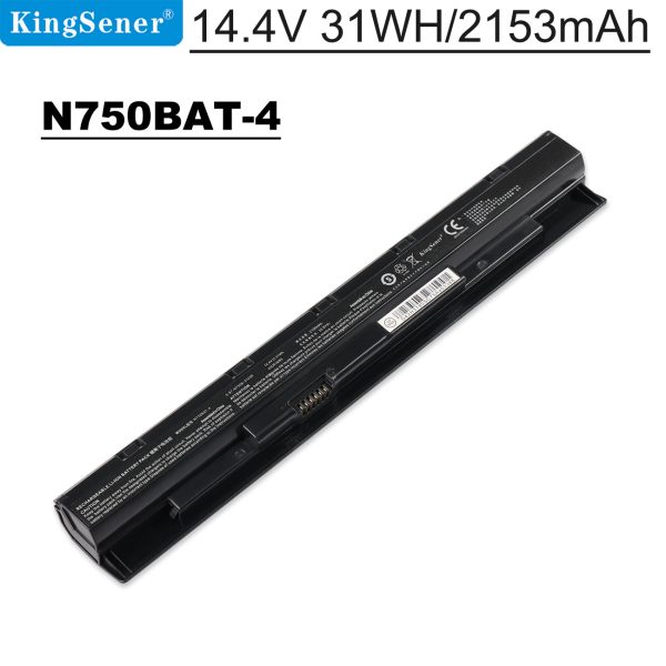 N750BAT-4 6-87-N750S-31C00 Laptop Battery  For Clevo N750BU N751BU N750WU Notebook 6-87-N750S-4EB1 6-87-N750S-4EB2  6-87-N750S-3CF1 14.4V 31WH Online