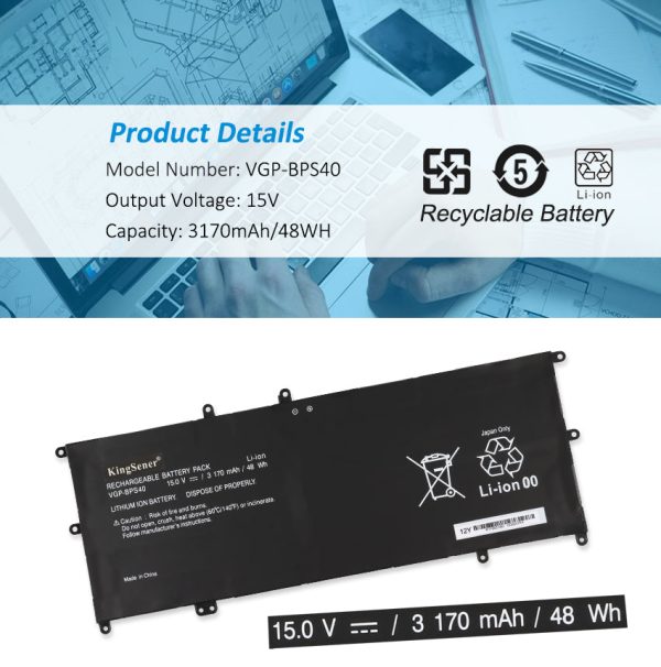 KingSener VGP-BPS40 Laptop Battery For SONY Vaio Flip 14A SVF14N SVF14NA1UL 15A SVF15N17CXB SVF15N18PXB SVF15N28PXB Ultrabook For Cheap