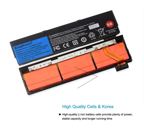 KingSener X240 Laptop Battery for Lenovo Thinkpad X270 X260 X250 T470P T440S K2450 W550S P50S 45N1136 11.22V  68+ Fashion