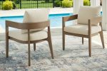 Serene Bay Outdoor Dining Arm Chair with Cushion (Set of 2) For Cheap