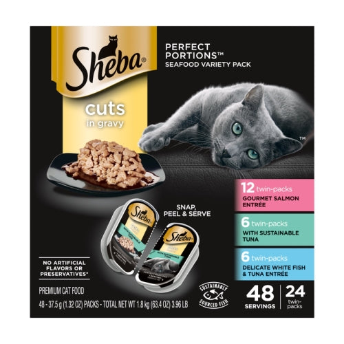 Sheba Perfect Portions CIG Salmon tuna, Whitefish & Tuna Multi Pack 2.65 Oz by Pedigree Supply