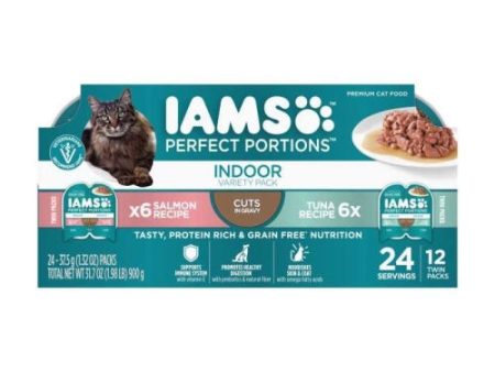 Iams Perfect Portions Indoor Cuts Tuna & Salmon Multipack 2.6 Oz (Case of 2) by Iams Fashion