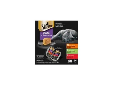 Sheba Perfect Portions Pate Chicken Beef Turkey Multi Pack 24 Count by Pedigree For Discount