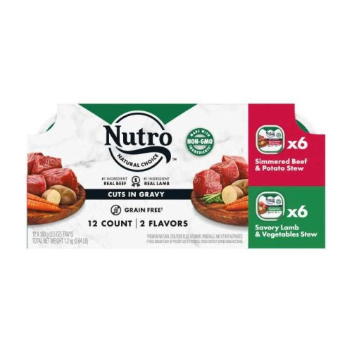 Nutro Cuts In Gravy Lamb & Beef Trays Multi Pack 1 Each (Case of 2) by Nutro Products, Inc. Supply